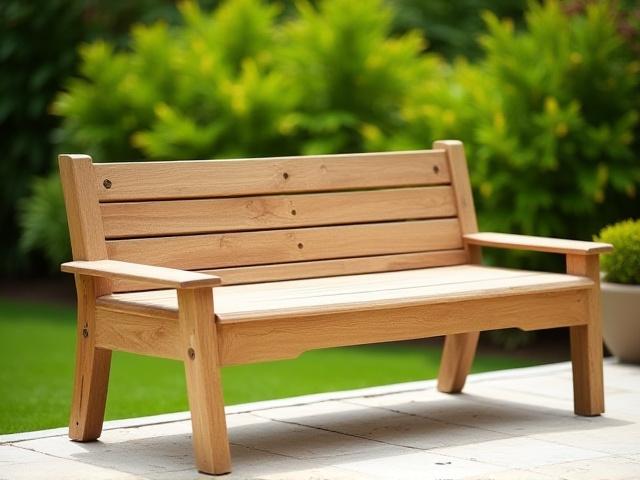 Banca de exterior en madera de teca