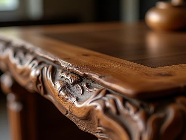 Escritorio artesanal con detalles tallados a mano