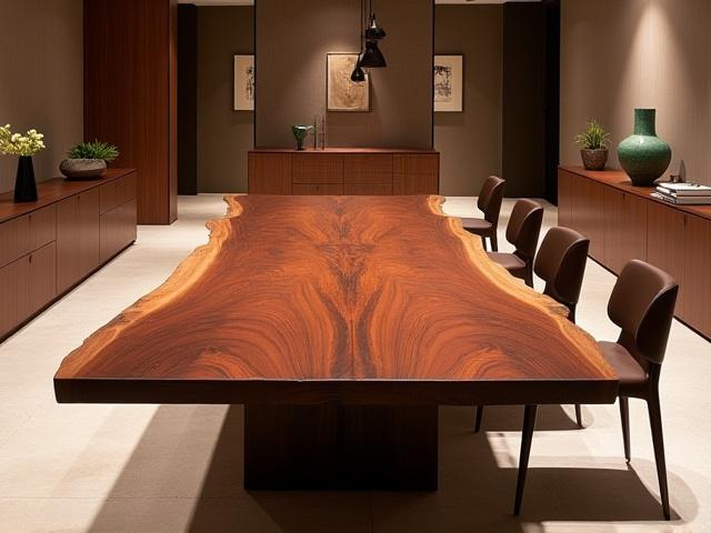 Mesa de comedor de madera de parota maciza